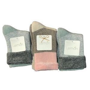Lemon Women’s Roll Over Cuff Crew Socks